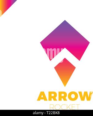 vector abstract arrow flying rocket icon, logo isolated Stock Vector