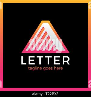 Letter A Line Arrow Up Logotype Stock Vector