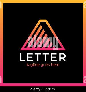 Letter A Line Arrow Up Logotype Stock Vector
