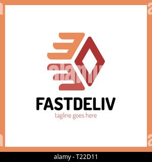 Fast Delivery Logo. Hexa Arrow Logotype Stock Vector