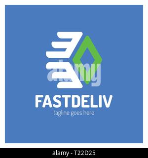 Fast Delivery Logo. Hexa Arrow Logotype Stock Vector