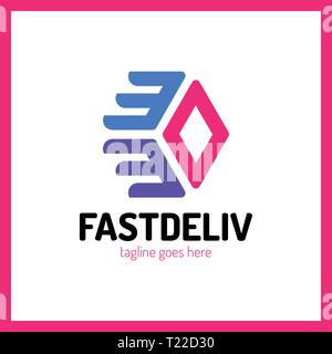 Fast Delivery Logo. Hexa Arrow Logotype Stock Vector