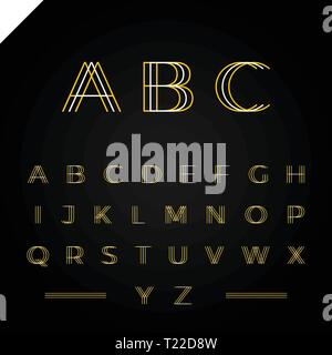 3D effect font or alphabet . Vector letter set. white and yellow color style Stock Vector