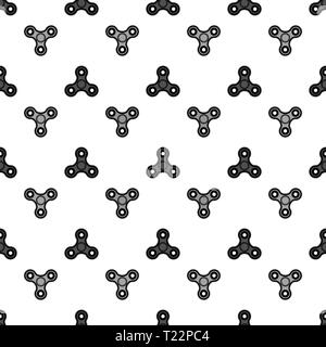Fidget Finger Spinner Seamless Pattern. Modern Stress Relieving Toy Stock Vector