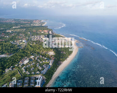 Indonesia, Bali, Aerial view of Hotel facility at Nusa Dua beach Stock Photo
