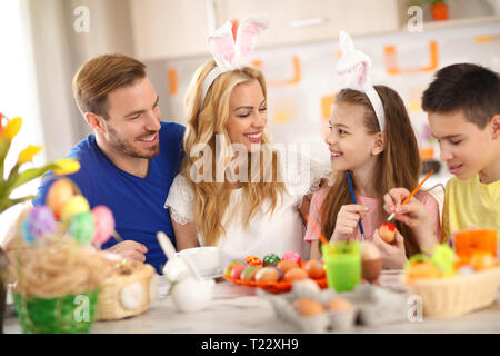 Easter in family with children Stock Photo