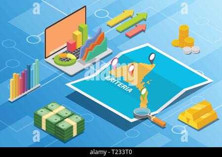 eritrea sometric financial economy condition concept for describe country growth expand - vector Stock Vector