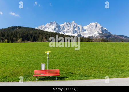 Austria, Tyrol, Going am Wilden Kaiser, Wilder Kaiser, Kaiser Mountains Stock Photo