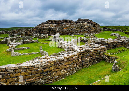 United Kingdom, Scotland, Orkney Islands, Mainland, Broch of Gurness Stock Photo