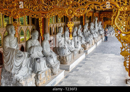 Sculptures Bai Dinh Temple, complex of Buddhist temples on Bai Dinh Mountain in Gia Vien District, Ninh Binh Province, Vietnam. Stock Photo