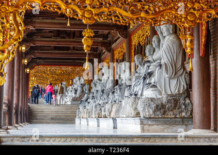 Sculptures Bai Dinh Temple, complex of Buddhist temples on Bai Dinh Mountain in Gia Vien District, Ninh Binh Province, Vietnam. Stock Photo