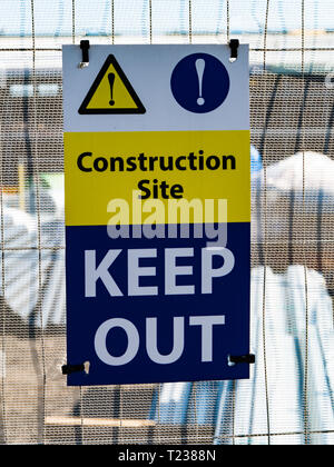 Warning sign: Construction site KEEP OUT Stock Photo