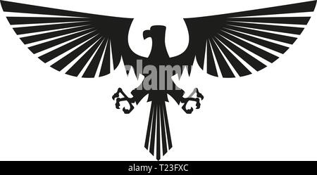 Vector black eagle silhouette isolated on white background. Symbol and sign illustration design. Stock Vector