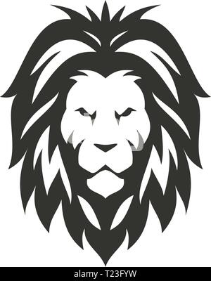 Vector lion black icon. Stock Vector