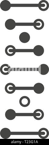 Vector DNA helix black icon. Stock Vector