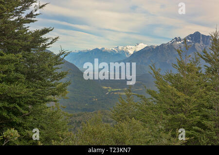 View of Yelcho Volcano from Pumalin National Park, Patagonia, Region de los Lagos, Chile Stock Photo