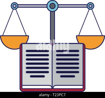 Book open and justice balance symbol Stock Vector