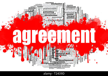 Agreement word cloud concept on white background, 3d rendering. Stock Photo