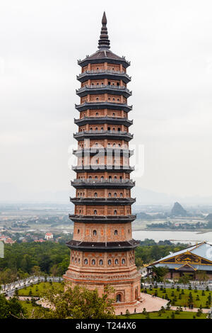 Pagoda at Bai Dinh Temple, complex of Buddhist temples on Bai Dinh Mountain in Gia Vien District, Ninh Binh Province, Vietnam. Stock Photo