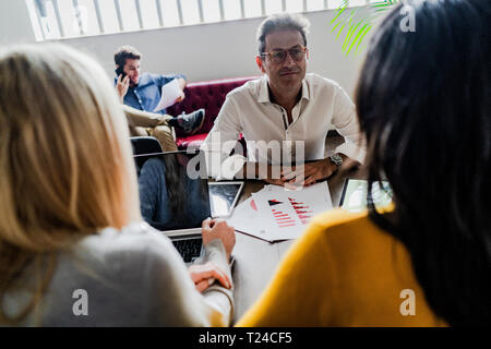 Business team having a meeting in loft office Stock Photo