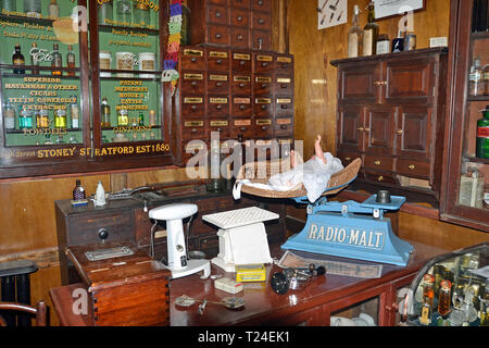 The Victorian village inside Milton Keynes Museum, Wolverton and Greenleys, in Milton Keynes, Buckinghamshire, UK Stock Photo