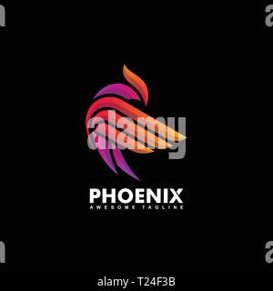 Phoenix Multicolored Concept illustration vector Design template. Suitable for Creative Industry, Multimedia, entertainment, Educations, Shop, and any Stock Vector