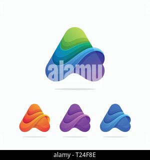 Abstract Letter A Concept illustration vector Design template. Suitable for Creative Industry, Multimedia, entertainment, Educations, Shop, and any re Stock Vector