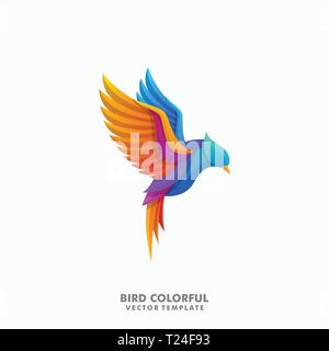 Bird Colorful Concept illustration vector Design template. Suitable for Creative Industry, Multimedia, entertainment, Educations, Shop, and any relate Stock Vector