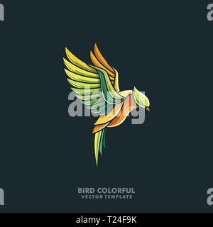 Bird Colorful Line art illustration vector Design template. Suitable for Creative Industry, Multimedia, entertainment, Educations, Shop, and any relat Stock Vector