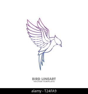 Bird Line art Mono illustration vector Design template. Suitable for Creative Industry, Multimedia, entertainment, Educations, Shop, and any related b Stock Vector