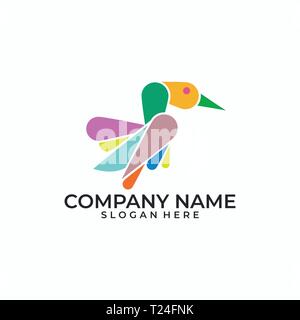 Bird color Concept illustration vector Design template. Suitable for Creative Industry, Multimedia, entertainment, Educations, Shop, and any related b Stock Vector