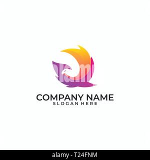 Falcon Concept illustration vector Design template. Suitable for Creative Industry, Multimedia, entertainment, Educations, Shop, and any related busin Stock Vector