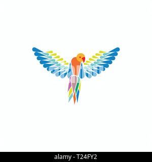 Parrot Illustration Vector Template. Suitable for Creative Industry, Multimedia, entertainment, Educations, Shop, and any related business Stock Vector