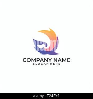 Pelican illustration vector Design template. Suitable for Creative Industry, Multimedia, entertainment, Educations, Shop, and any related business Stock Vector