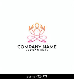 Yoga illustration vector Design template. Suitable for Creative Industry, Multimedia, entertainment, Educations, Shop, and any related business Stock Vector