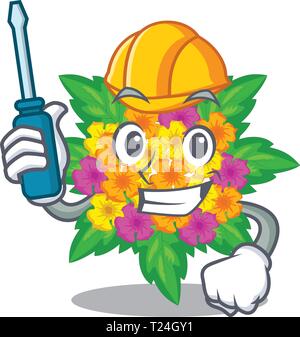 Automotive lantana flowers isolated with the character Stock Vector