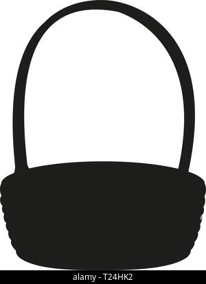 Black and white empty wicker basket silhouette Stock Vector