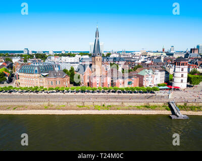 St. Lambertus Church and Schlossturm castle tower in aldstadt old town of Dusseldorf city in Germany Stock Photo