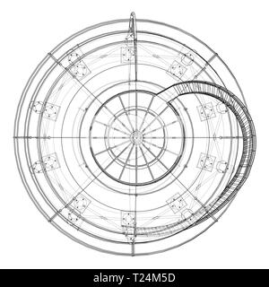 Spherical gas tank outline. Vector Stock Vector