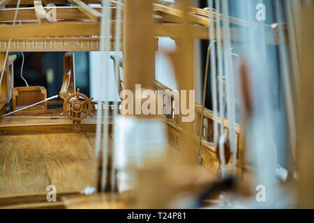 Closeup shot of miniature boat Stock Photo