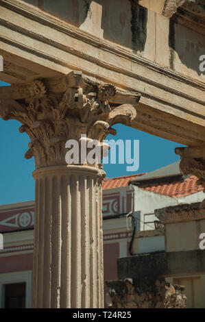 Corinthian style marble columns of the Temple of Diana at Merida ...
