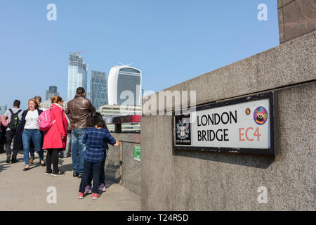 London Bridge as seen from the Southwark side of the bridge Stock Photo