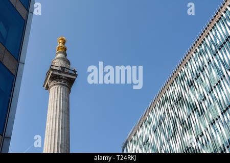 The Monument to the Great Fire of London in the City of London, UK Stock Photo