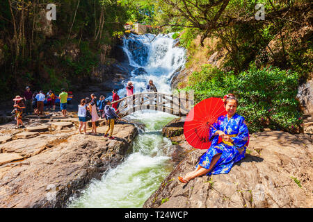 DALAT, VIETNAM - MARCH 12, 2018: Datanla Waterfall located near the Dalat city in Vietnam Stock Photo