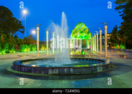 DALAT, VIETNAM - MARCH 12, 2018: Doha Cafe at Lam Vien Square in Dalat at sunset, Vietnam Stock Photo