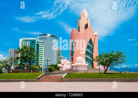 NHA TRANG, VIETNAM - MARCH 16, 2018: Lotus Tower or Thap Tram Huong in the center of Nha Trang city in south Vietnam Stock Photo