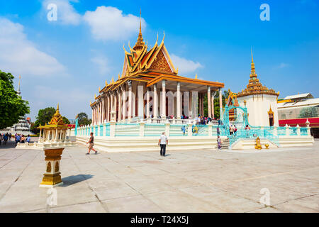 PHNOM PENH, CAMBODIA - MARCH 24, 2018: The Silver Pagoda or Wat Preah Keo Morakot is located near the Royal Palace in Phnom Penh in Cambodia Stock Photo