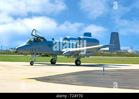 Modern A-10 Warthog tankbuster fighter plane of the US Air Force at the Davis-Monthan AFB in Tucson AZ Stock Photo