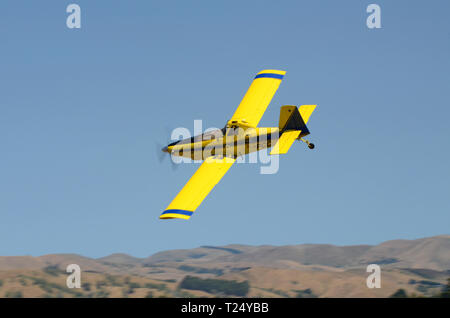 Air Tractor AT-402B ZK-PCC agricultural aircraft of Bargh & Gardner Aviation Limited, New Zealand. AT-400 type used for crop dusting, top dressing Stock Photo