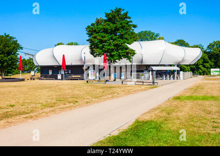 KOBLENZ, GERMANY - JUNE 27, 2018: Cable car station at the Ehrenbreitstein Fortress in Koblenz town in Germany Stock Photo